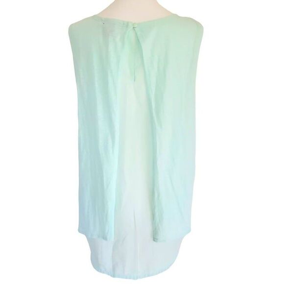 Womens L Gap Lightweight Spring-Ready Sleeveless Mint Green Keyhole Button Back - Picture 3 of 9